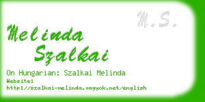 melinda szalkai business card